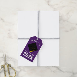 Paarse Afstuderen Cadeaulabel