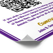 Paarse Afstuderen College Fund QR-code Poster (Hoek)