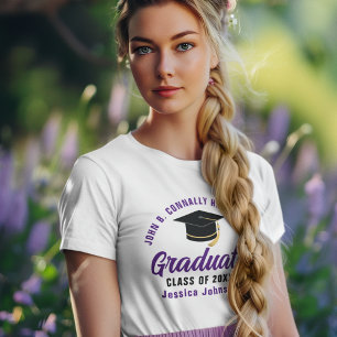 Paarse Afstuderen Custom 2025 Afstuderen Vrouwen Tri-Blend Shirt
