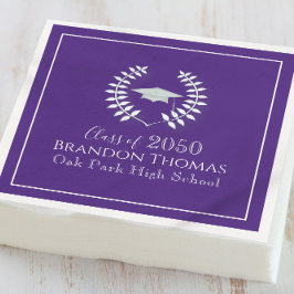 Paarse Afstuderen Elegant Laureaat Custom Servet