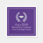 Paarse Afstuderen Elegant Laureaat Custom Servet (Voorkant)