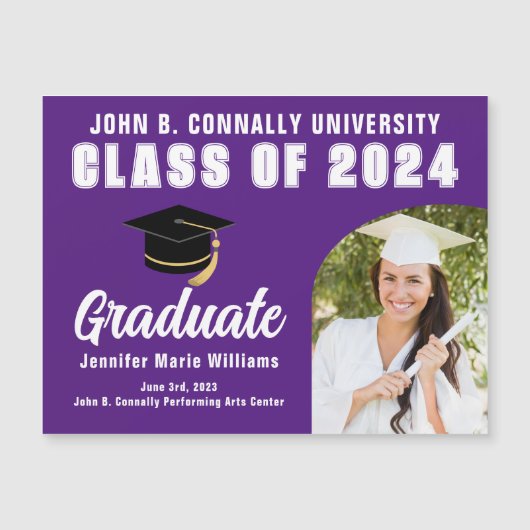 Paarse Afstuderen Foto Aangepaste Afstuderen Magne (Voorkant)