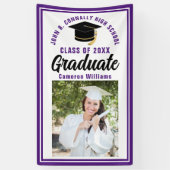 Paarse Afstuderen Foto Aangepaste Cute Graduation  Spandoek (Verticaal)