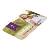 Paarse Afstuderen Foto aankondiging Magnet Magneet (Linkerzijde)