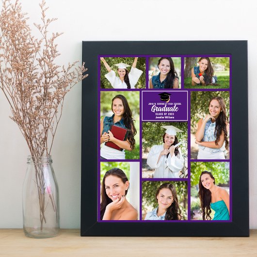 Paarse Afstuderen Foto Collage 2023 Afstuderen Poster