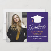 Paarse Afstuderen foto Modern 2025 Afstuderen Aankondiging (Voorkant)