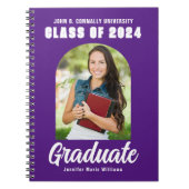 Paarse Afstuderen foto Modern Afstuderen Notitieboek (Voorkant)