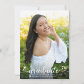 Paarse Afstuderen Foto Moderne Kalligrafie Harten Aankondiging (Voorkant)