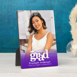 Paarse Afstuderen foto vet typografie minimalistis Fotoplaat