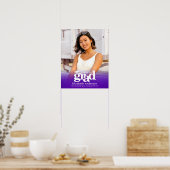 Paarse Afstuderen foto vet typografie minimalistis Poster (Keuken)