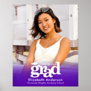 Paarse Afstuderen foto vet typografie minimalistis Poster