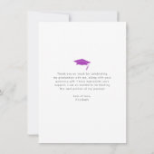 Paarse afstuderen foto vet typografie modern bedankkaart (Achterkant)