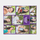 Paarse Afstuderen Fotocollage Afstuderen Gift Fleece Deken (Voorkant (Horizontaal))