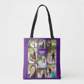 Paarse Afstuderen Fotocollage Afstuderen Gift Tote Bag (Voorkant)