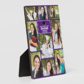 Paarse Afstuderen Fotocollage Afstuderen Keepsake Fotoplaat (Zijkant)