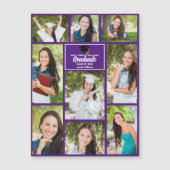 Paarse Afstuderen Fotocollage Magnetische Kaart (Voorkant)