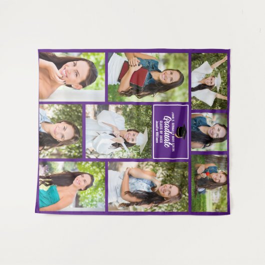 Paarse Afstuderen fotograafpartij Wandkleed (Voorkant (horizontaal))