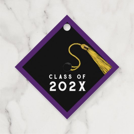 Paarse Afstuderen gefeliciteerd Bedankjes Labels (Achterkant)