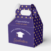Paarse Afstuderen gouden polka dot aangepaste 2024 Bedankdoosjes (Voorkant Zijde)