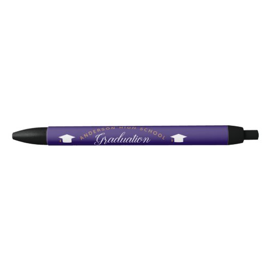Paarse Afstuderen Keepsake Custom High School Zwarte Inkt Pen (Voorkant)