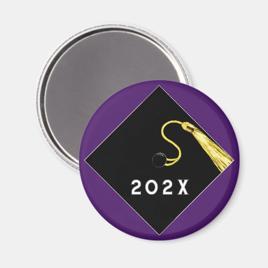 Paarse Afstuderen Keepsake Magnet (Voorkant / Achterkant)