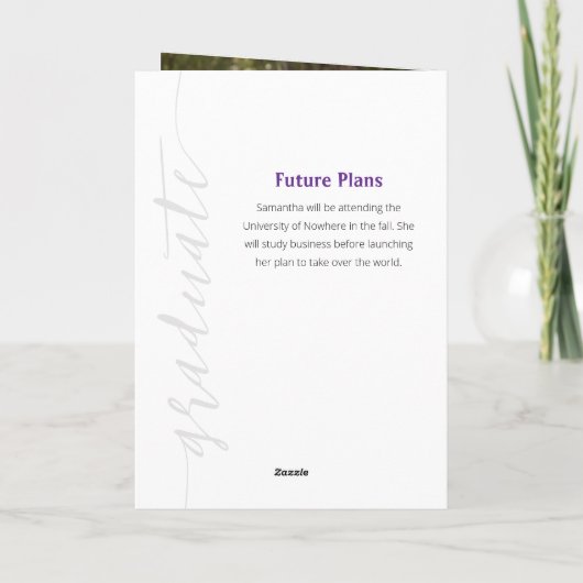 Paarse Afstuderen Manuscript Moderne Uitnodiging v (Achterkant)