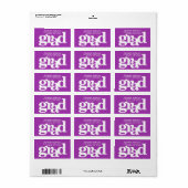 Paarse afstuderen modern vet typografie adres etiket (Full Sheet)