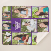 Paarse Afstuderen Photo Collage Afstuderen Sherpa Deken (Voorkant (horizontaal))
