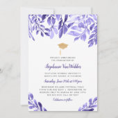 Paarse Afstuderen Uitnodiging (Voorkant)