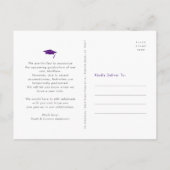 Paarse afstuderen verandering van plannen vet typo uitnodiging briefkaart (Achterkant)
