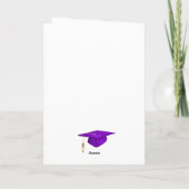 Paarse afstuderen zwarte afgestudeerde Congrats Kaart (Achterkant)
