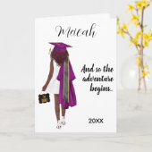 Paarse afstuderen zwarte afgestudeerde Congrats Kaart (Gele Bloem)