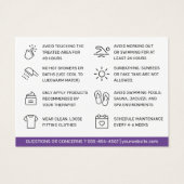 Paarse aftercare Kaart Haarverwijdering (Achterkant)