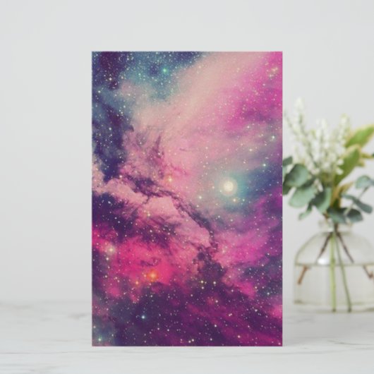 Paarse Afterglow Galaxy Briefpapier (Staand voorkant)