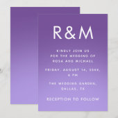 Paarse afvapende minimalistische monogram van Ombr Kaart (Voorkant / Achterkant)