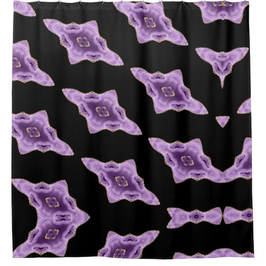 Paarse Agaat Abstract douchegordijn (Voorkant)