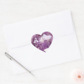 Paarse Agaat Amethist Typografie Naam Sjabloon Hart Sticker (Envelop)