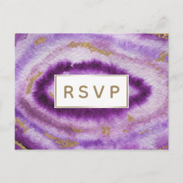 Paarse Agaat bruiloft uitnodigingen RSVP Briefkaar