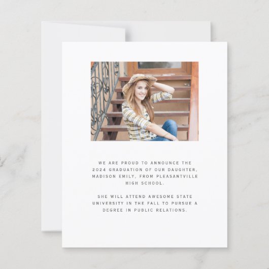 Paarse Agaat Foto 2024 Afstuderen Aankondiging (Achterkant)