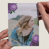 Paarse Agaat Foto Graduation Party Invitation Kaart