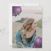 Paarse Agaat Foto Graduation Party Invitation Kaart (Achterkant)