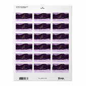 Paarse agaat geode monogram kaars zeep label (Full Sheet)