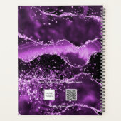 Paarse agaat glitter roze marmeren naam goud 2026 planner (Achterkant)