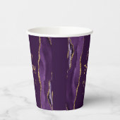 Paarse Agaat Goud Glitter Plum 70e Verjaardag Papieren Bekers (Links)
