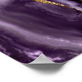 Paarse Agaat Goud Script Bruiloft Welkom Poster (Hoek)