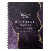 Paarse Agaat & Goud Trouwscript Trouwplanner Notitieboek (Voorkant)