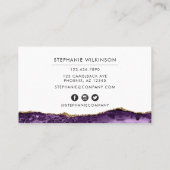 Paarse Agaat & Gouden Grens Waterverf Visitekaartje (Achterkant)