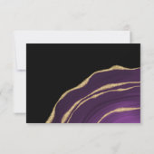 Paarse agaat met gouden RSVP-kaart RSVP Kaartje (Achterkant)