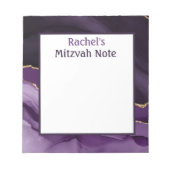 Paarse Agaat Modern Mitzvah Note Meisjes Notitiebl Notitieblok (Voorkant)