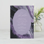 Paarse agaat moderne Baby doop doop doop Kaart (Staand voorkant)